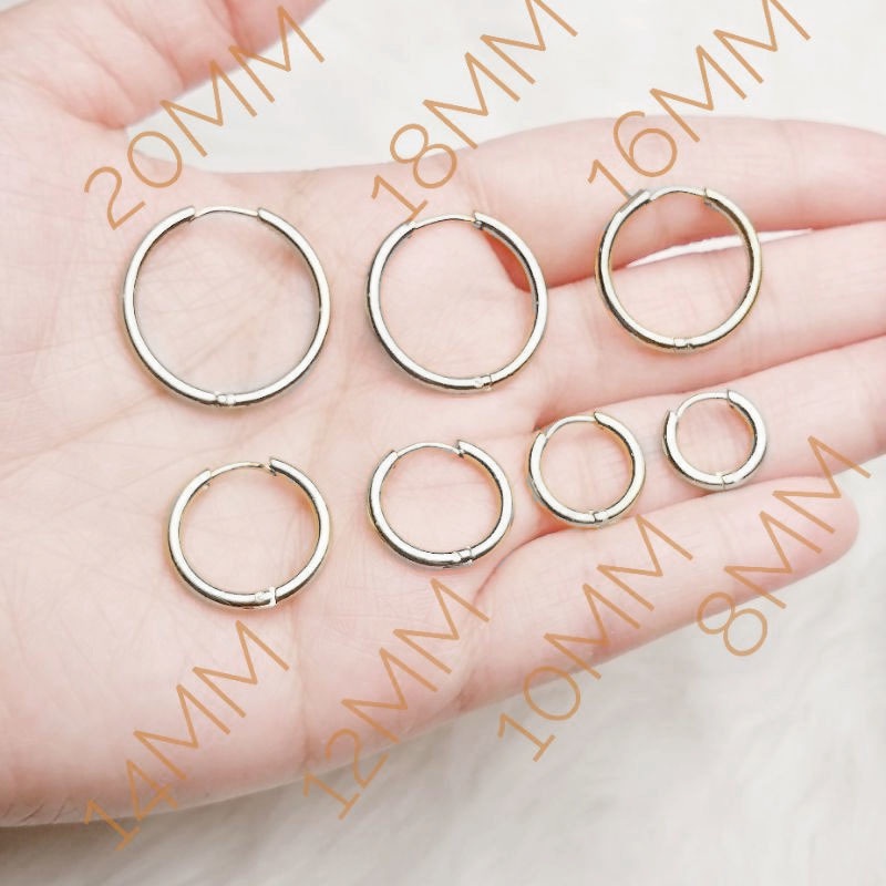 HUGGIES KLIP LOOP ANTING HOOP IN BESI TAHAN KARAT