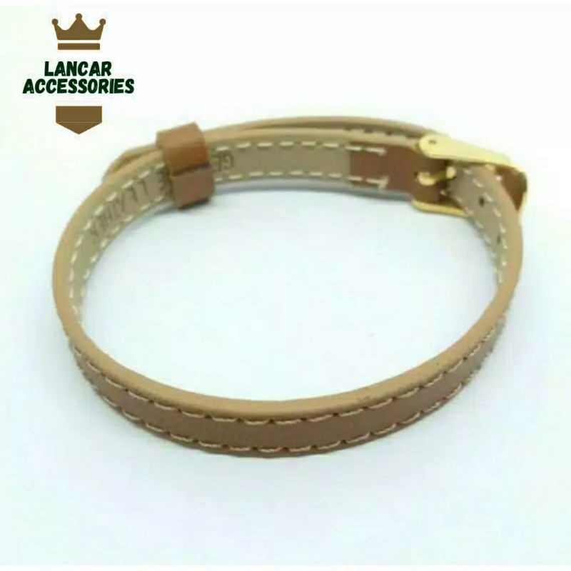 COD✅ Gelang Gesper Sabuk Kulit Premium Gelang Jam Kulit Untuk Bahan Charm Emas