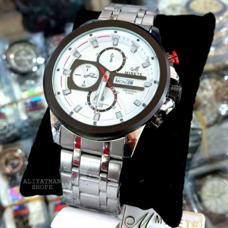 Jam Tangan Anti Air Promo!!! Jam tangan pria mirete terlaris Water resistant || free box Exclusive || jam tangan pria mirete original strap stainliss anti karat || tanggal hari aktif model fashion pria/cowok bayar di tempat