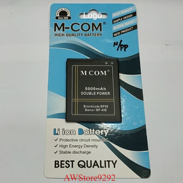 Mcom Battery Batre Baterai Double Power Mcom Brandcode Brancode BP99 Barco BP45E BP-45E