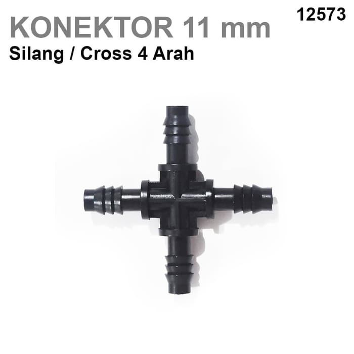 Konektor Cabang 4 Selang Connector Cross Ukuran 8 x 11mm