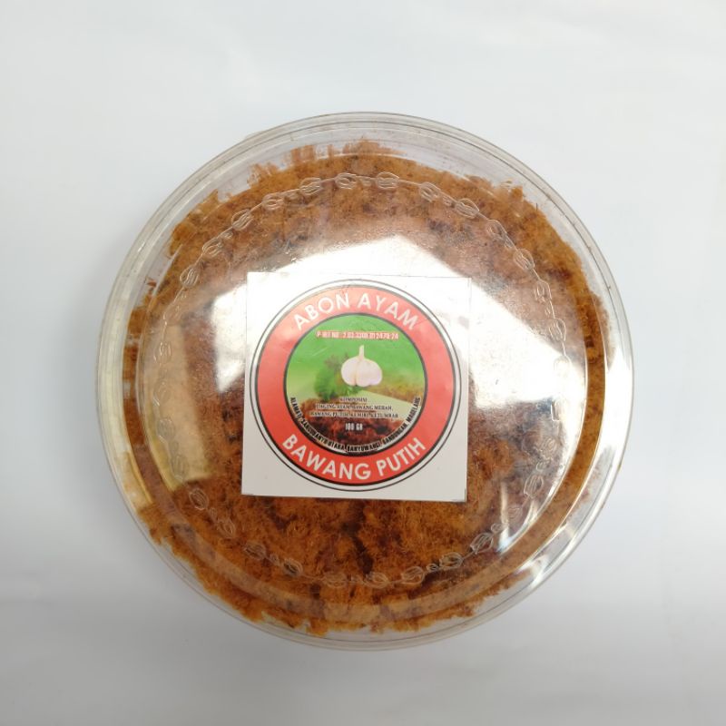 

Abon Ayam Asli Bawang Putih Kemasan Toples 100gr