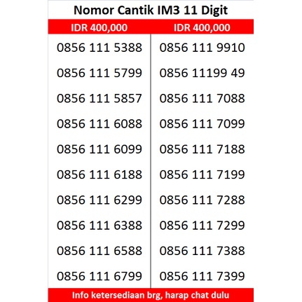 0856 111 xxxx | NOMOR CANTIK IM3 11 DIGIT (5/5)