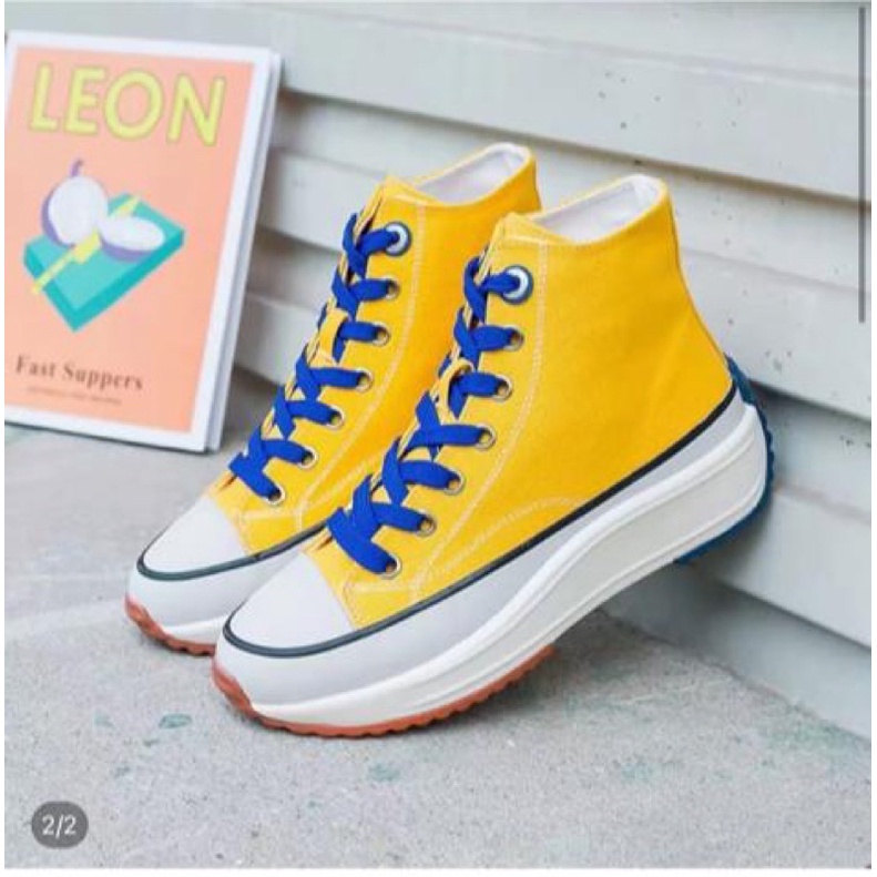 sneakers wedges boot kanvas terlaris la 07