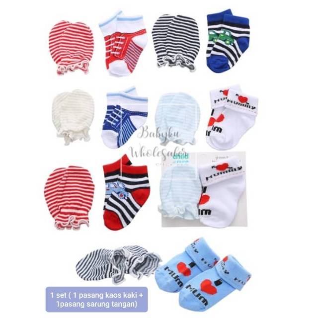 Mitten booties  / set sarung tangan dan kaos kaki bayi