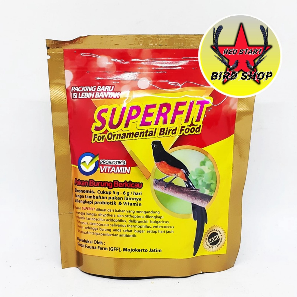 SUPERFIT GOLD &amp; RED HIGH PROTEIN MAKANAN HARIAN BURUNG MURAI KACER CIBLEK CUCAK IJO DLL