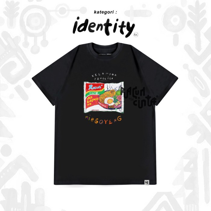 KAOS PRIA Racun Cinta tim mie goyeng warna hitam