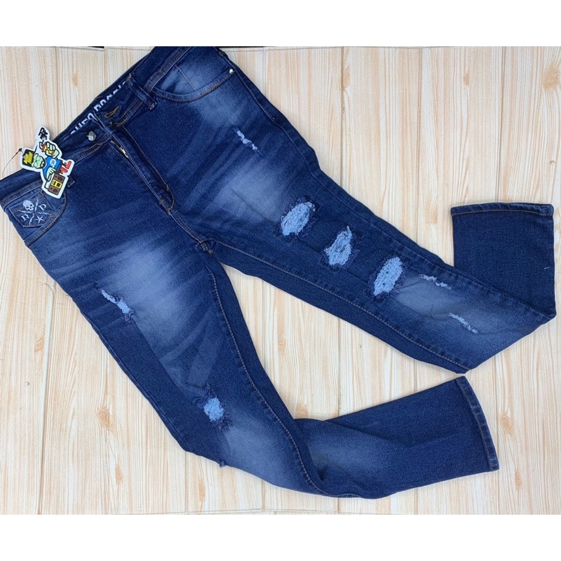 Celana Jeans panjanh Sobek  pria Distro Original Strech Romeo stret korean boyfriend jeans Import terbaru