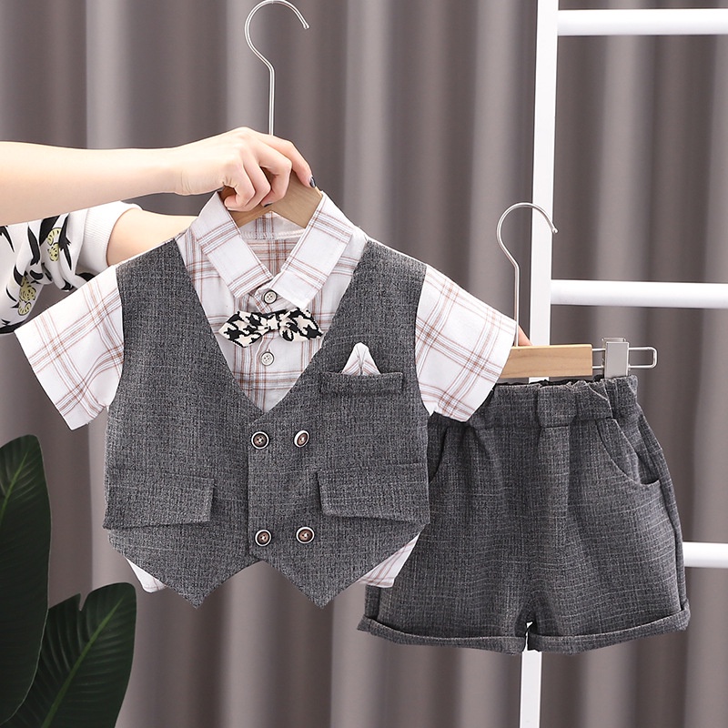 Baju Pesta Anak RICHIE Setelan Kemeja Rompi Tuxedo Anak Laki Laki Korean Style Import