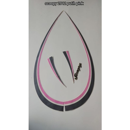 stiker striping scoopy 2012 putih pink