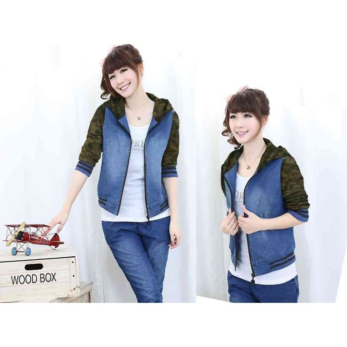 [Jaket Chery Army LO] jaket wanita jeans army