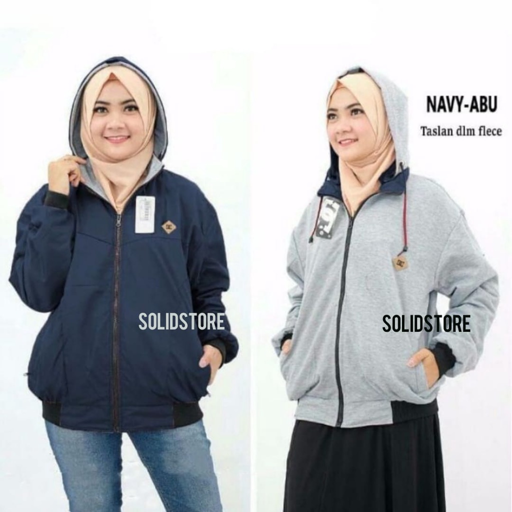 JAKET BB// JAKET BOLAK BALIK WANITA CEWE PREMIUM // BISA COD// JAKET WANITA JUMBO
