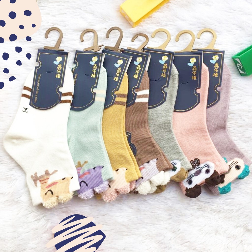 Kaos Kaki Bayi Laki-Laki Perempuan Karakter Usia 0-1 Tahun Impor Korea Lucu 3D Cute