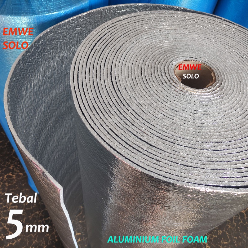[1 RoLL] Tebal 5MM Thermal Busa Foam Aluminium Foil / Peredam Panas dan Suara kap mesin mobil / atap