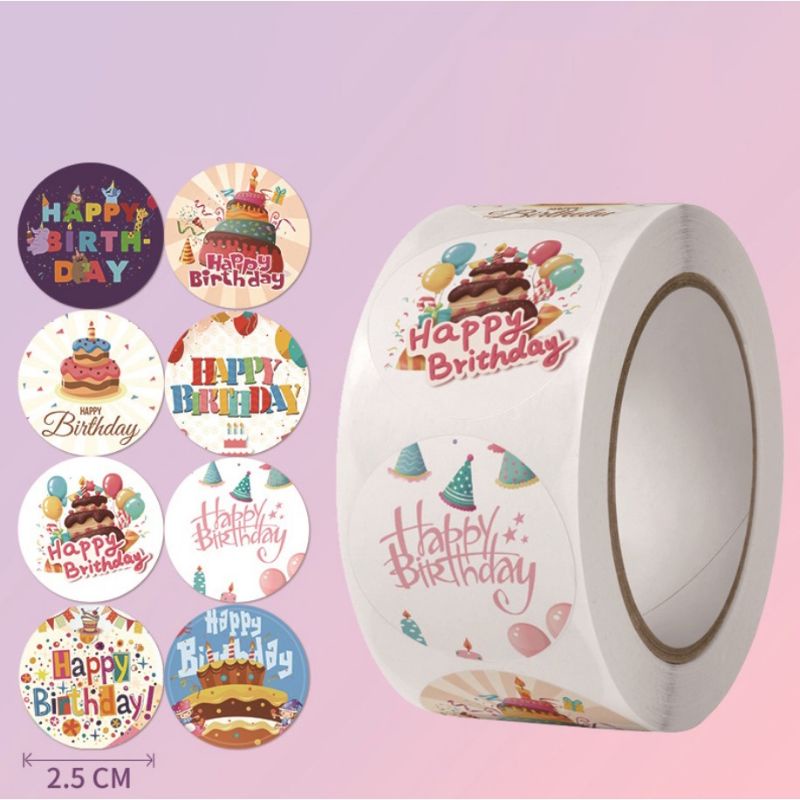 

10 pcs Stiker Selamat Ulang Tahun Ultah / Happy Birthday Sticker