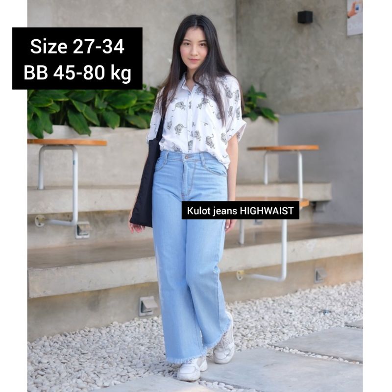 KULOT JEANS RAWIS KULOT JEANS HIGHWAIST KULOT JUMBO CELANA WANITA JUMBO TERBARU KULOT JEANS PREMIUM 