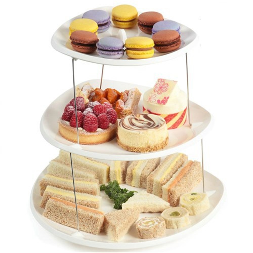 KF Piring Lipat 3 TingkatTwist Fold Party Plates / Rak Kue tingkat cocok untuk acara party / Tempat 