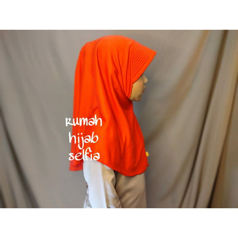 Jilbab hijab bergo anak bahan kaos  tebal halus