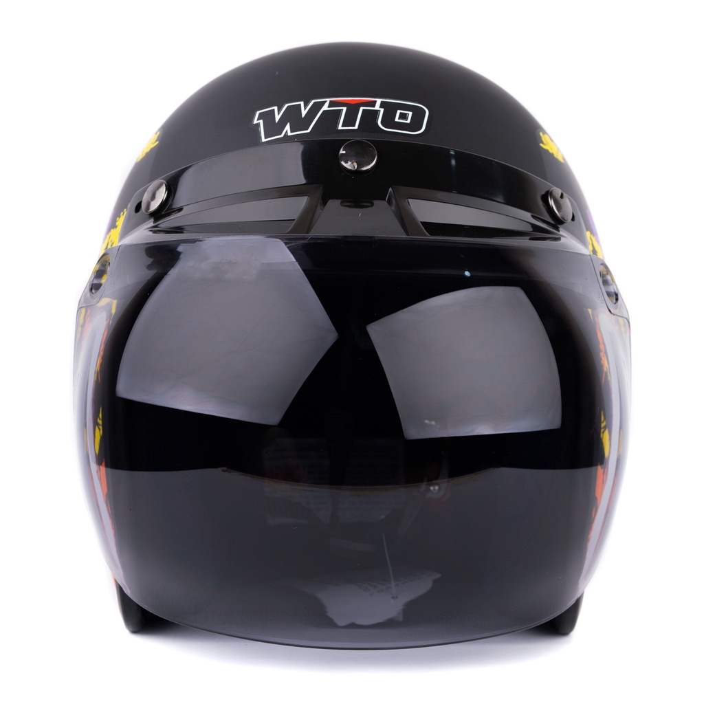 [Helm Dewasa] WTO Helm Retro - Telapak - Hitam Doff