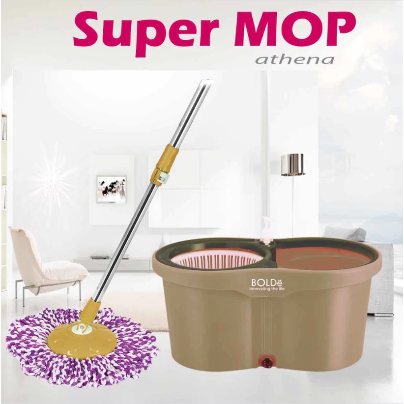 Alat Pel Lantai Super Mop Athena Bolde Original Wonder Magic Mop Putar