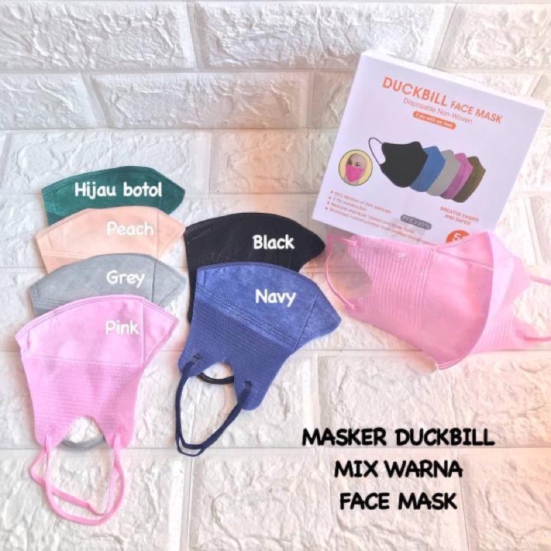 MASKER DUCKBILL MIX WARNA FACEMASK 1BOX ISI 50PCS TERMURAH