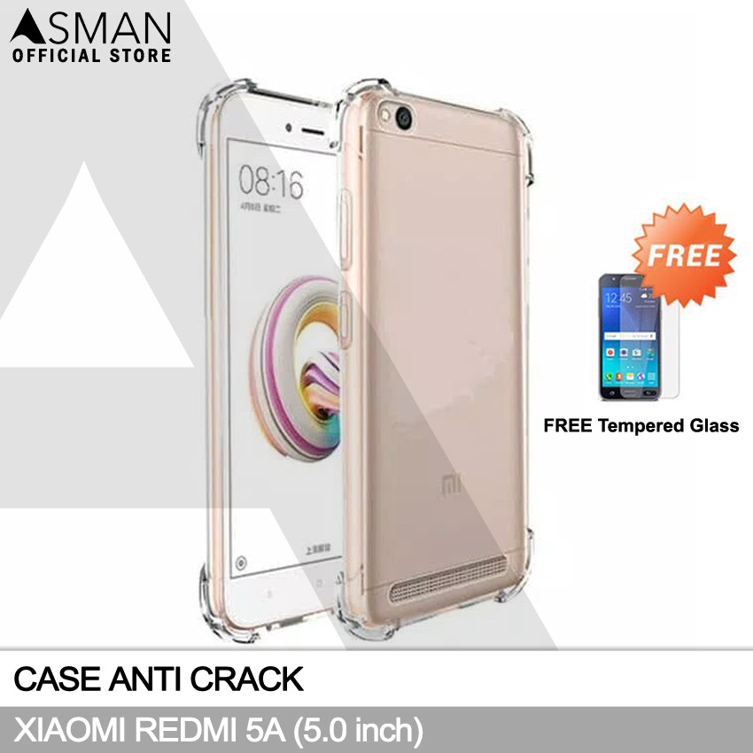 Anti Crack Xiaomi Redmi 5A (5.0&quot;) | Soft Case Anti Bentur + FREE Tempered Glass