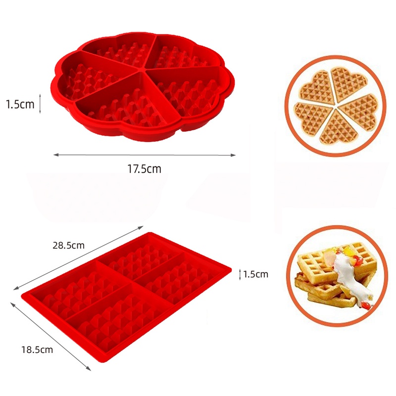 Cetakan Waffle / Muffin Diy Anti Lengket Reusable