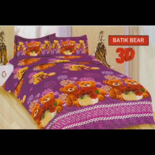 Sprei bonita 180x200 motif batik bear