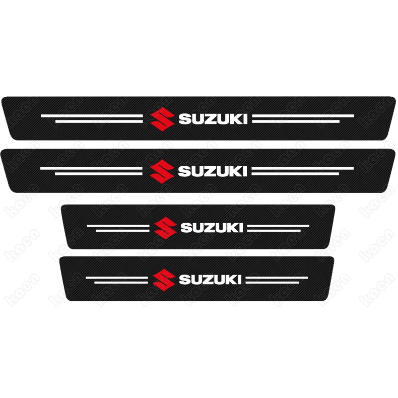4 buah Mobil Serat Karbon Pintu Sill Protector Sticker untuk Suzuki Untuk Suzuki ERTIGA Swift XL7 SX4 Jimny vitara jimny Aksesoris