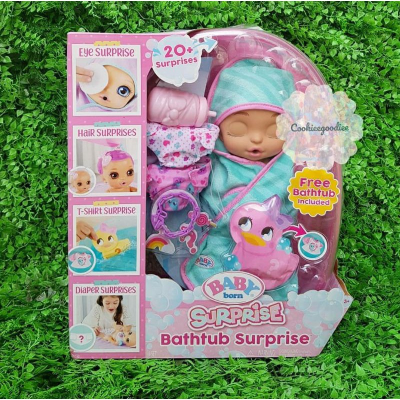 baby born surprise bathtub surprise teal kitty ears
