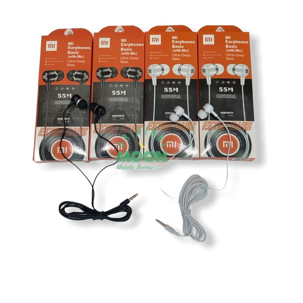 Headset Handfree Earphone brand xiaomi Stereo MEGA BASS 55M