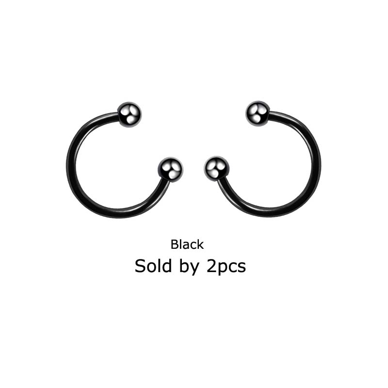 2Pcs Earrings Horseshoe Ring Nose Hoop Ear Cartilage Tragus Piercing 16G