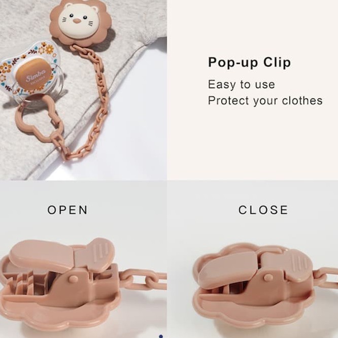 Simba Pacifier Holder Chain / Simba Tali Pengait Rantai Gantungan Empeng Atau Mainan