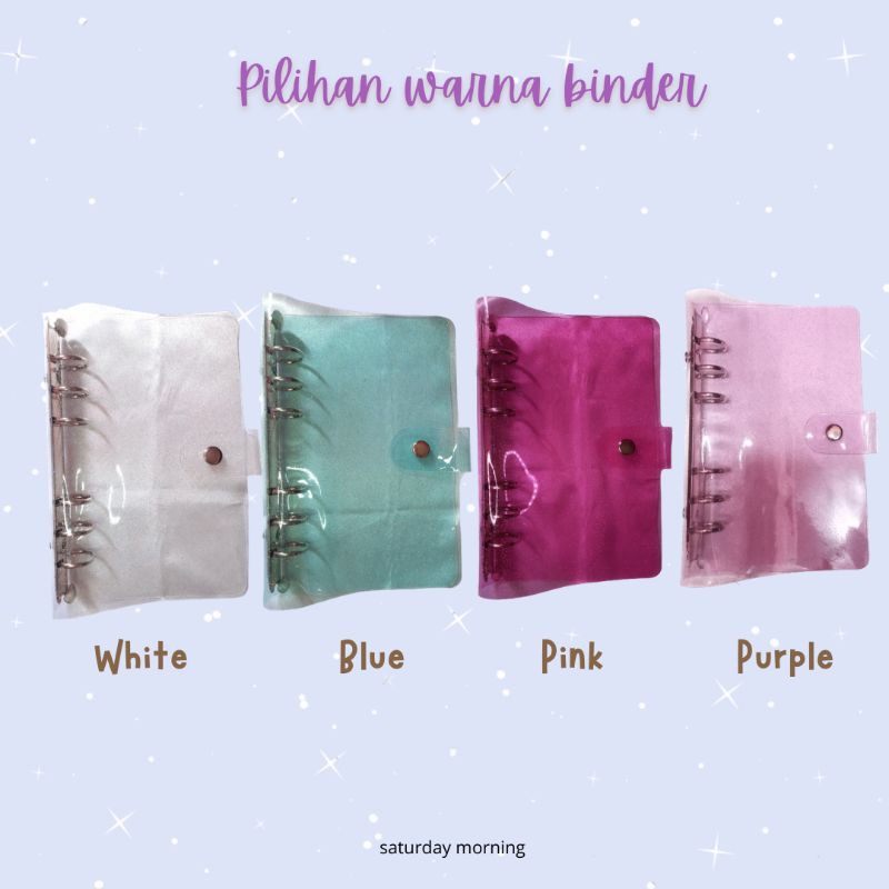 

SN116 Binder A6 Glitter Transparant 6 Ring (Tanpa Kertas/Hanya Cover)
