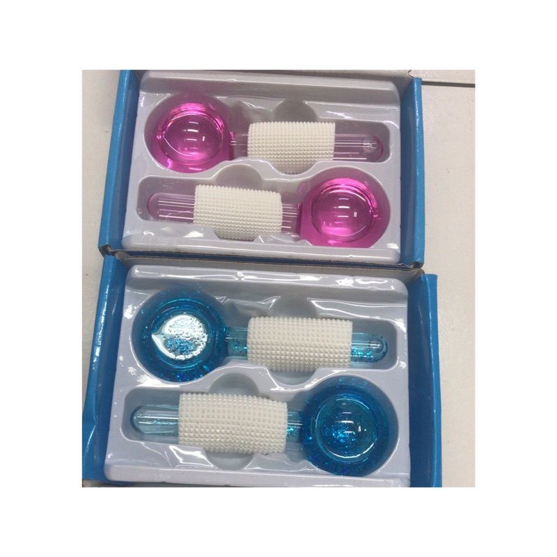 ICE GLOBES ROLLER 2 Pcs Set Alat Pijat Roller Bola Es Dingin Untuk Perawatan Kulit Wajah / Beauty Crystal Ball Glitter Original / Alat Pencerah Wajah / Ice Globes Facial Roller Glitter / Alat Pijat Muka / Ice Globes / Ice water globe