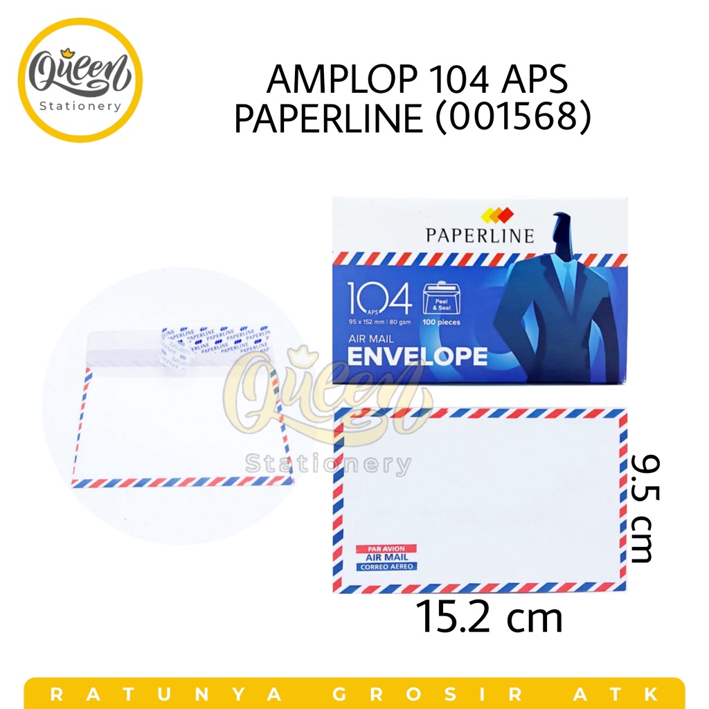 

1 PACK (100 LEMBAR) AMPLOP 104 APS PAPERLINE / AMPLOP PUTIH (001568)