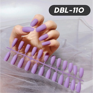 24 pcs Kuku Palsu Panjang Matte Glossy polos Balet / False nails warna kulit matte Drop Shape Press / Fake Nails