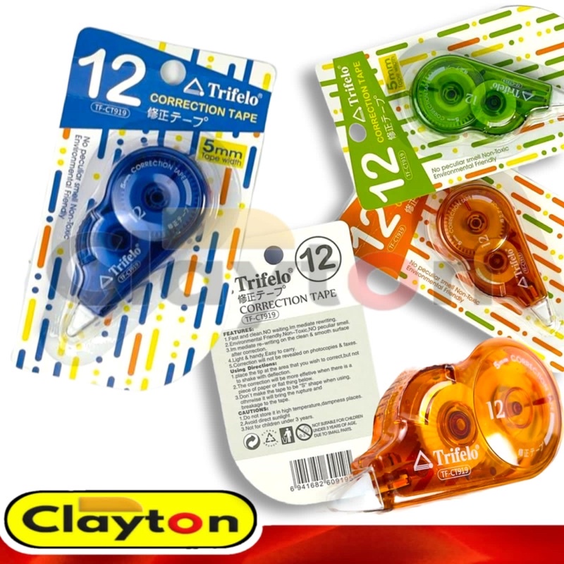 

Correction Tape Trifelo CT919 / Tip Ex Roll CT-919 / Tipex Kertas / Stipo Kertas