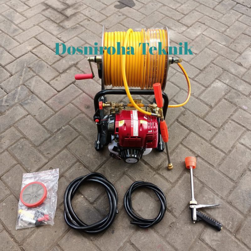 Mesin Sprayer Portabel 4Tak Full Set Selang 100Meter