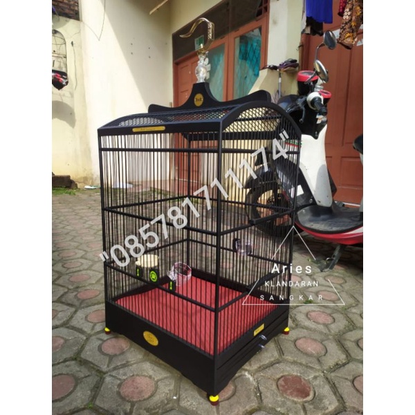sangkar kotak BNR black doff jeruji fiber & Murai black doff