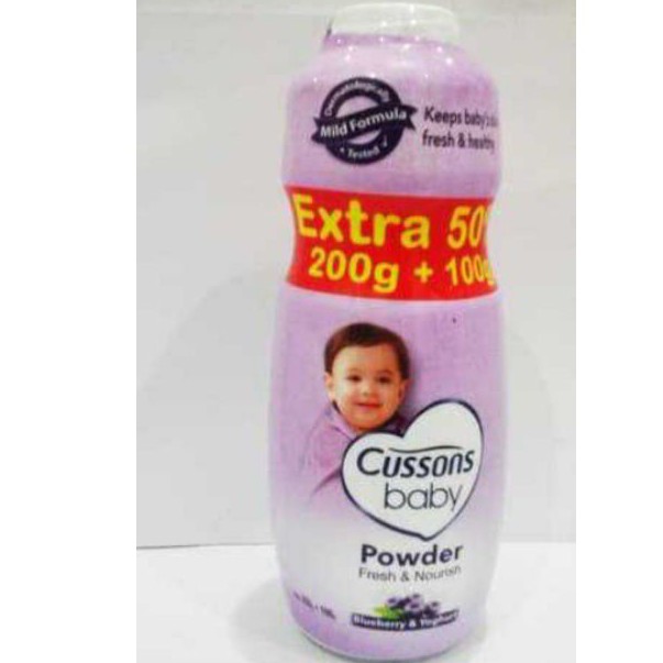 Bedak Bayi Cussons Baby Powder 200gr Extra Isi 100gr