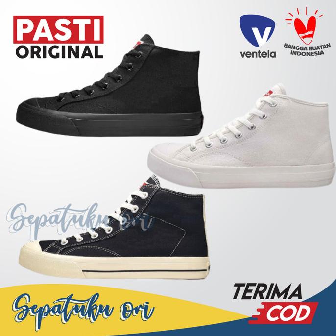 Sepatu Ventela Basic High Original | Sepatu Sekolah Hitam