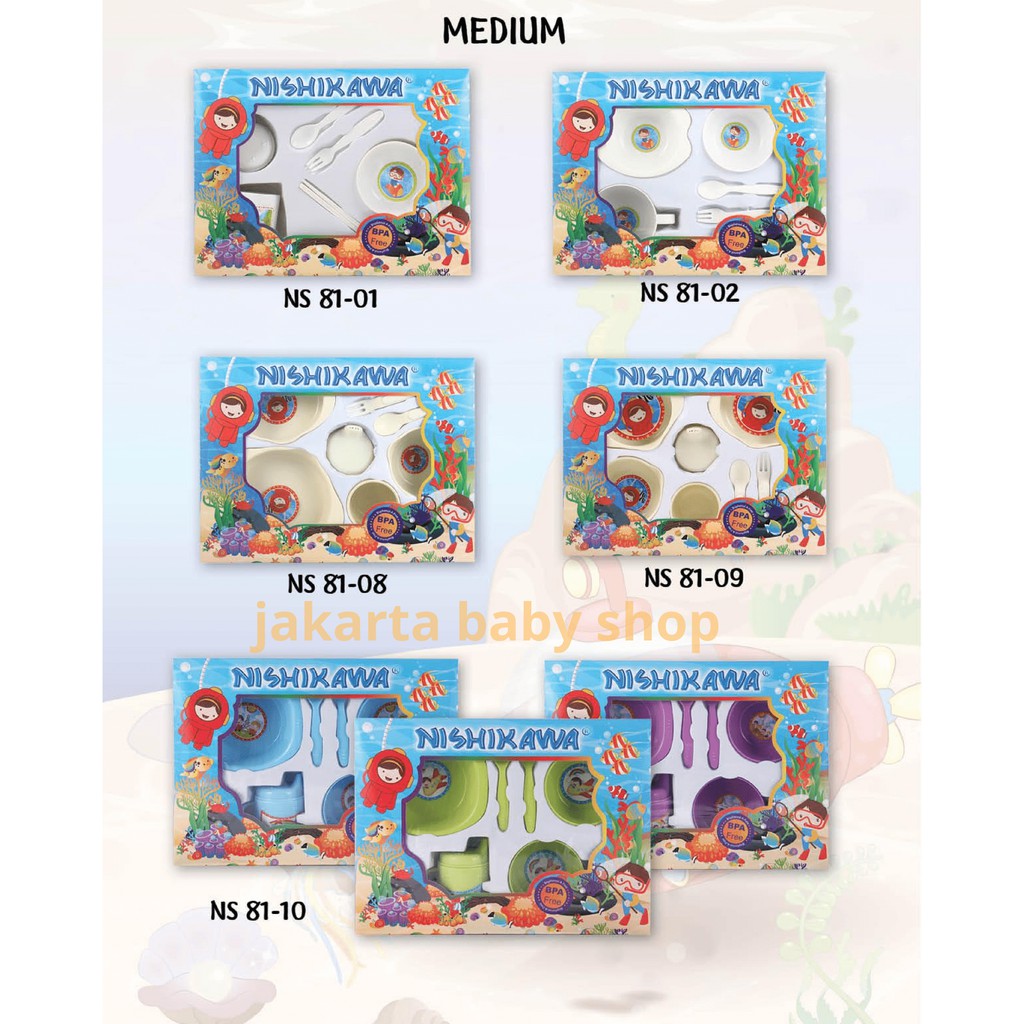 FEEDING SET UKURAN  M / MEDIUM / SEDANG NISHIKAWA 861002 / PERALATAN MAKAN BAYI SET