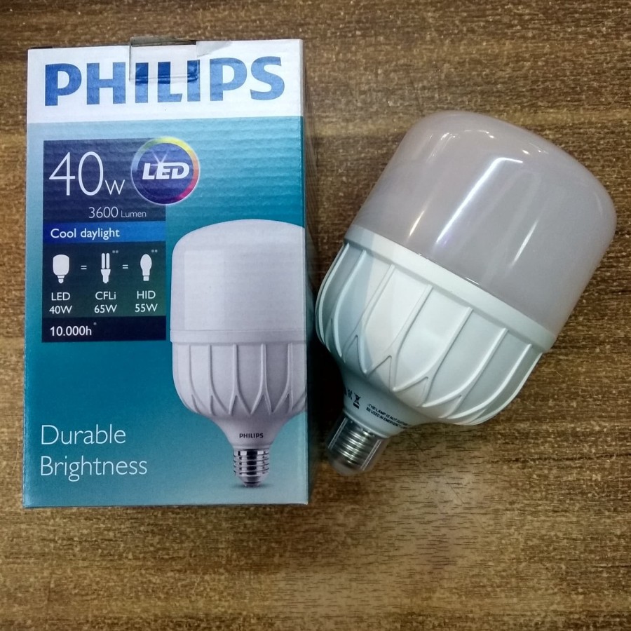 Lampu Bohlam Bola LED Philips 40Watt Nyala Putih TForce Core 6500K Cool Day