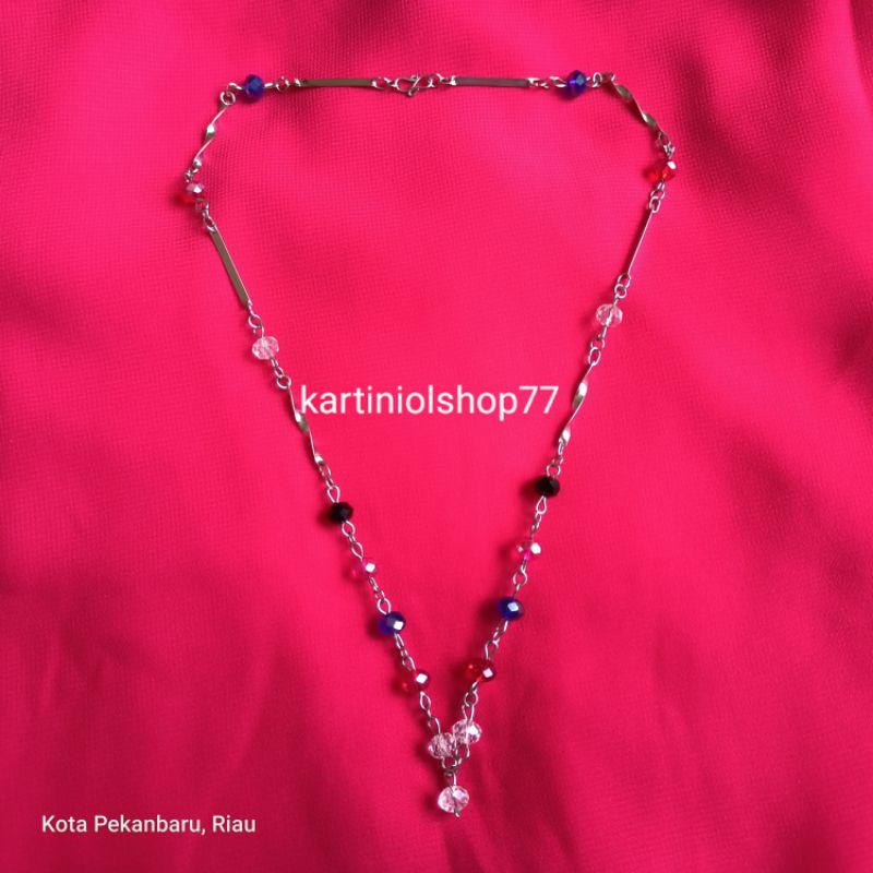 Kalung Crystal Anti Karat// Aksesoris Kalung Fashion Wanita