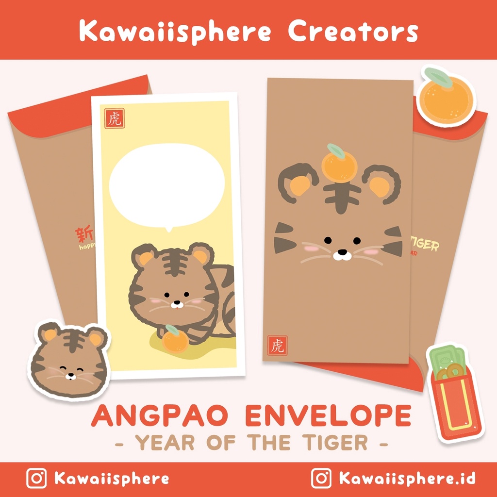 

Angpao Year of the Tiger (isi 6 pcs) | Angpao Imlek 2022 | a.melontea x Kawaiisphere
