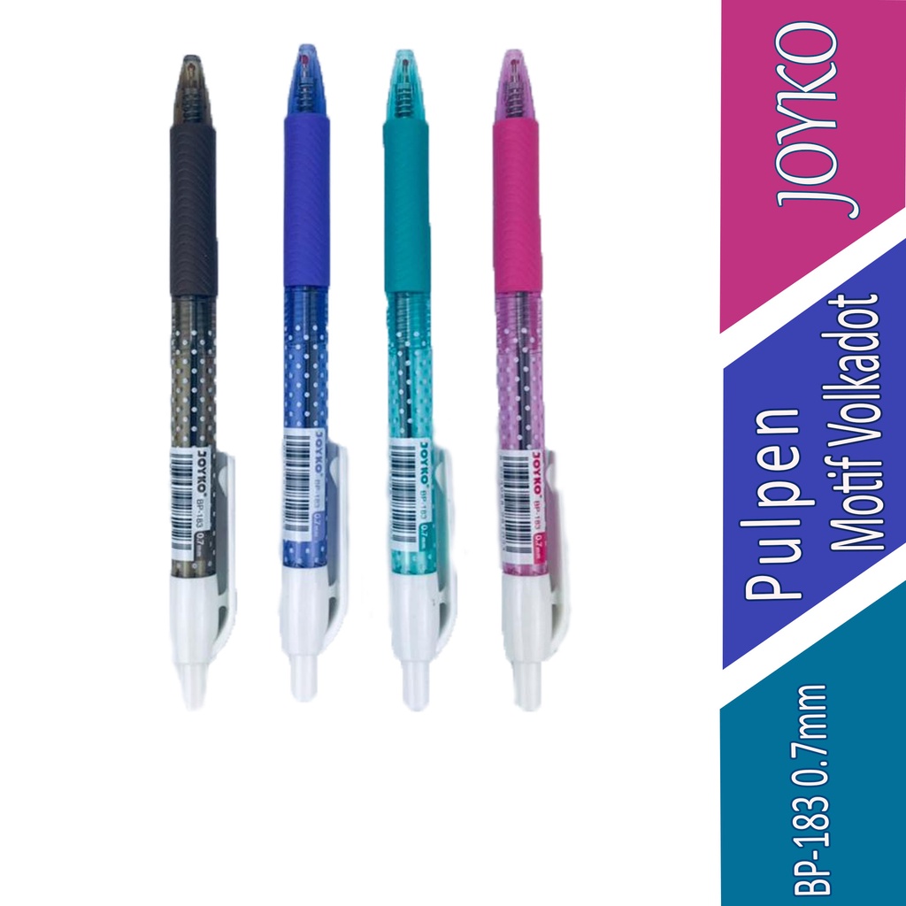 

Pulpen - Joyko - Ballpen - Pulpen Motif Volkadot - BP-183 - 0.7mm