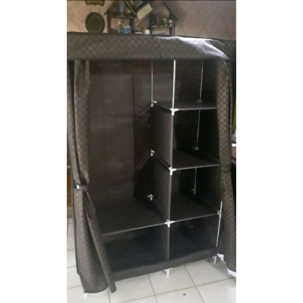 Lemari Pakaian Rak Besi Portable Besar
