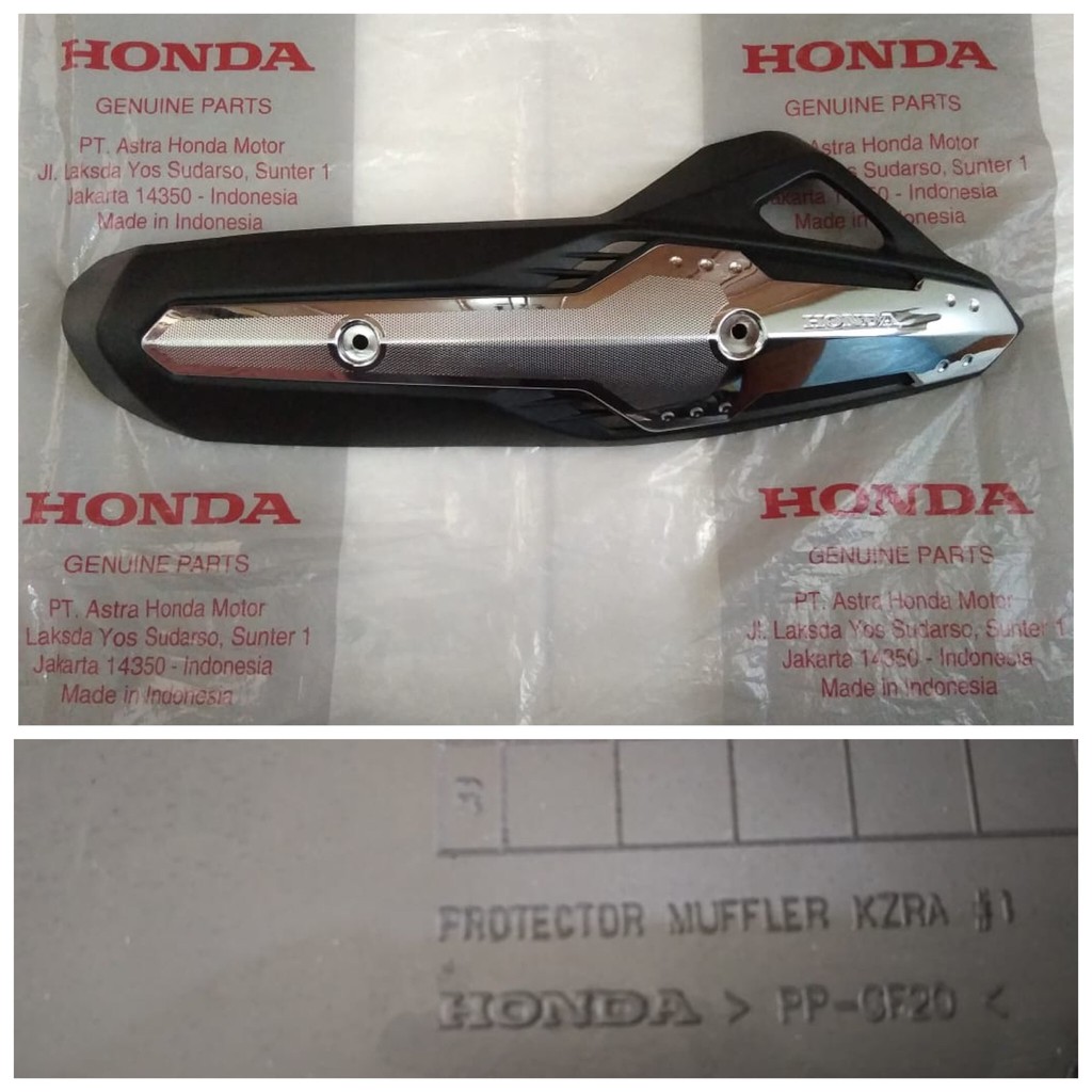 Cover Knalpot dan Garnish Chrome Original Honda Vario Techno 125 Old FI KZR. (PnP Vario 125/150 eSP 