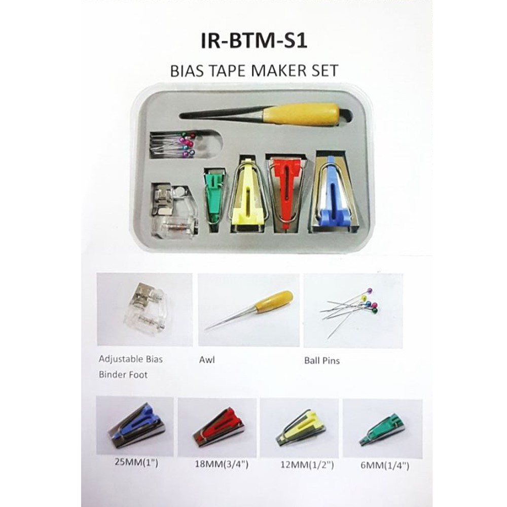 Bias Tape Maker Set With Foot IR-BTM-S1